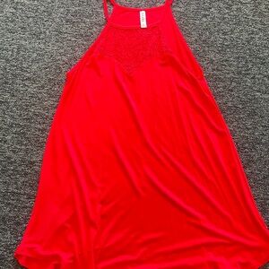 Zenana Outfitters Vibrant Red Lace Tank Top